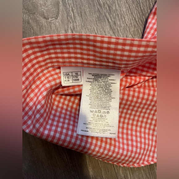 Brooks Brothers Regent Button Down Check Shirt White Orange Mens 16-32 Preppy - Picture 6 of 7